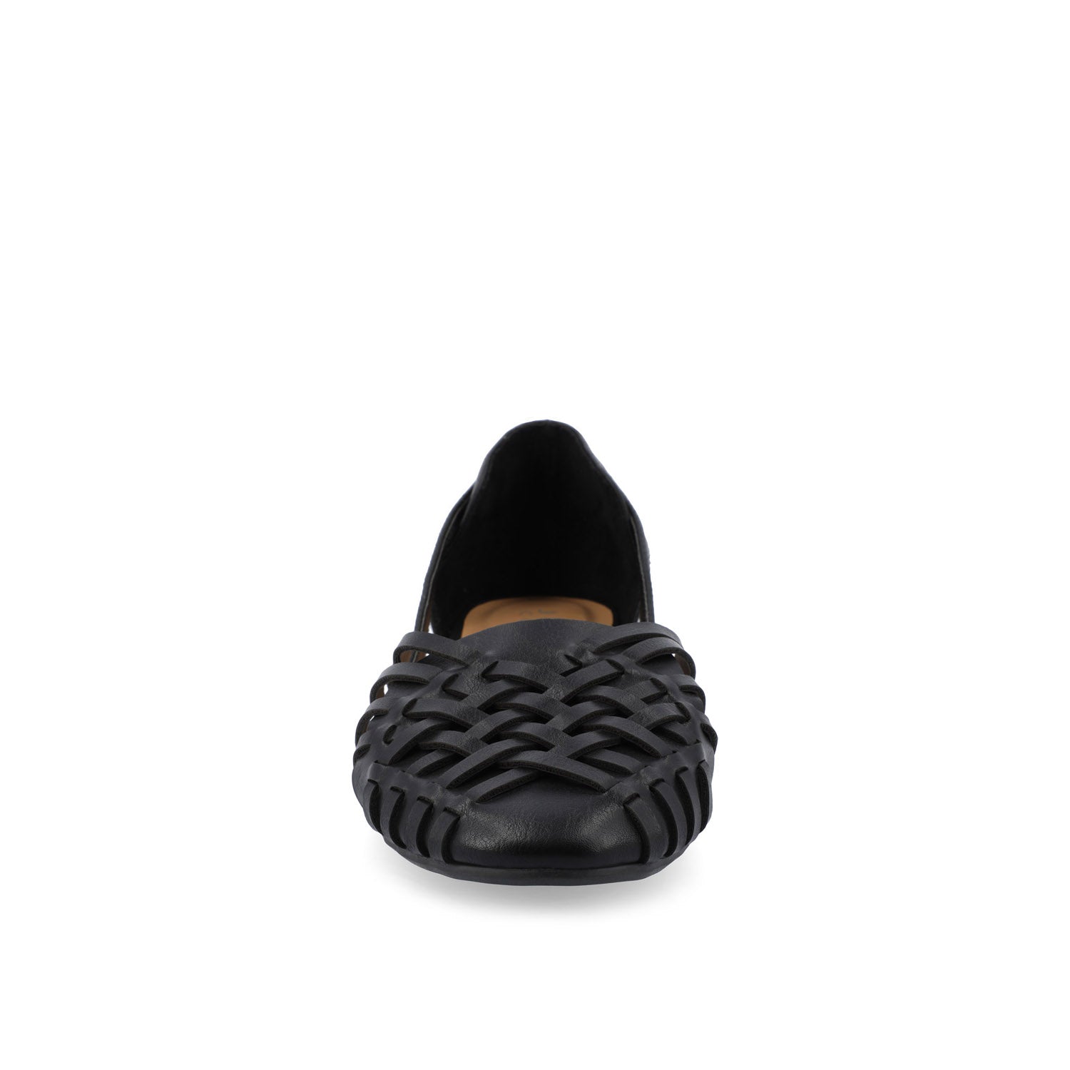 EKKO WOVEN FLATS IN VEGAN LEATHER - Black PU