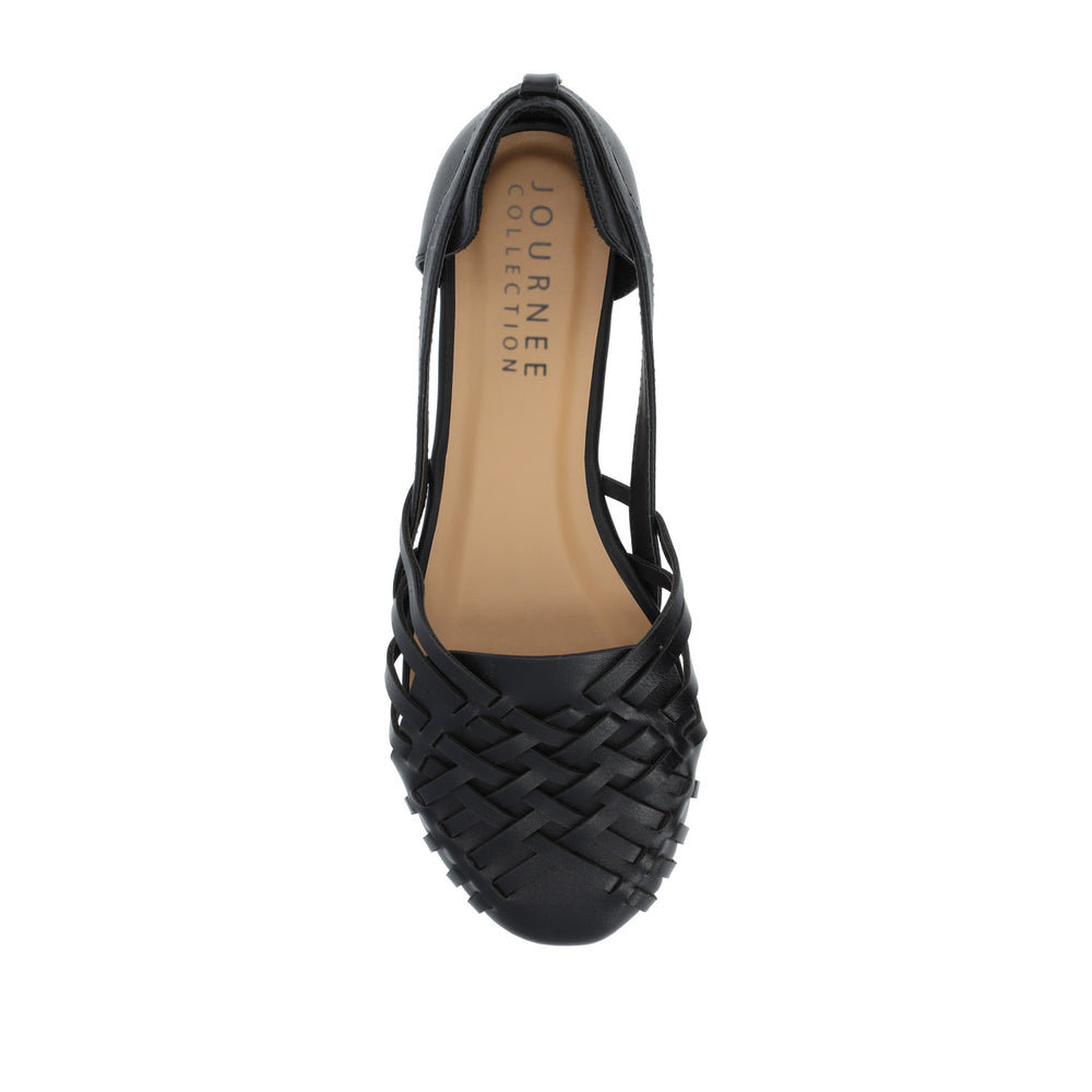 EKKO WOVEN FLATS IN FAUX LEATHER