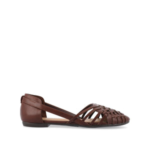 EKKO WOVEN FLATS IN VEGAN LEATHER - Brown PU