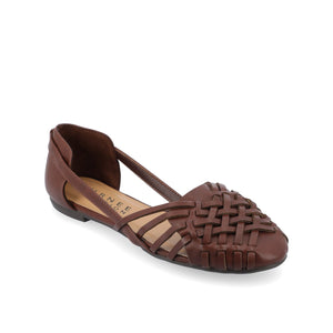EKKO WOVEN FLATS IN VEGAN LEATHER - Brown PU