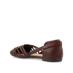 EKKO VEGAN LEATHER FLATS IN WIDE - Brown