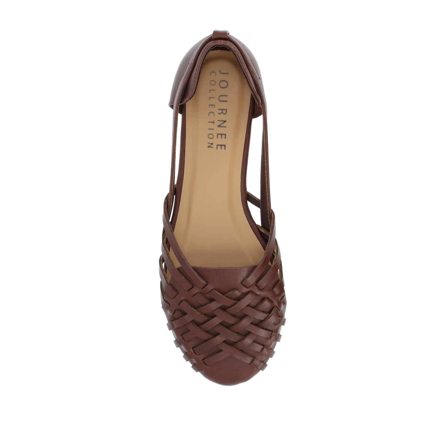 EKKO VEGAN LEATHER FLATS IN WIDE - Brown