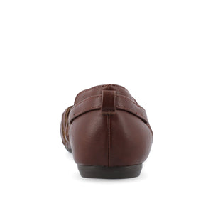 EKKO VEGAN LEATHER FLATS IN WIDE - Brown