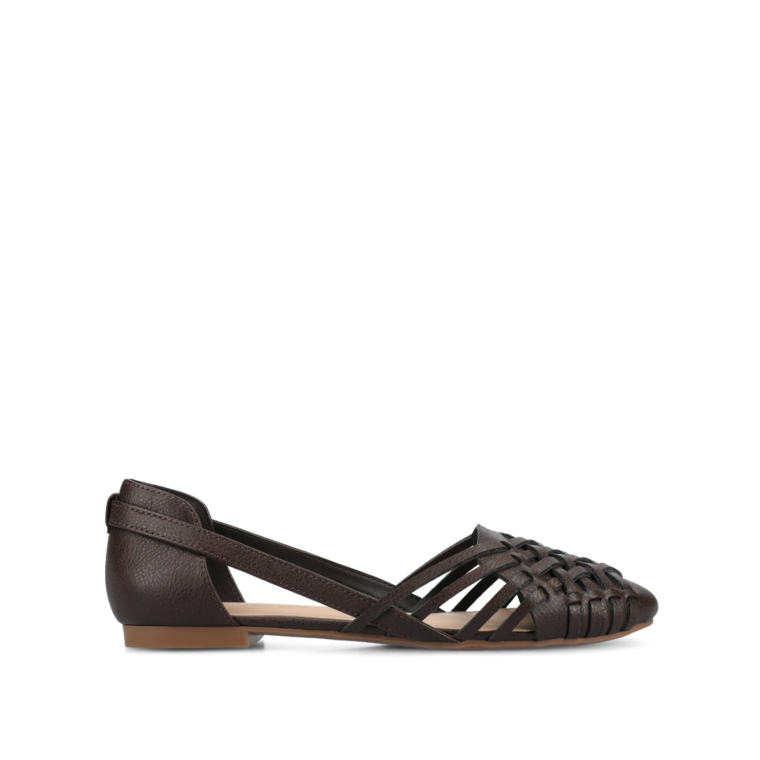 EKKO VEGAN LEATHER FLATS IN WIDE - Brown