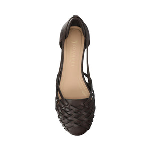 EKKO WOVEN FLATS IN VEGAN LEATHER - Brown PU