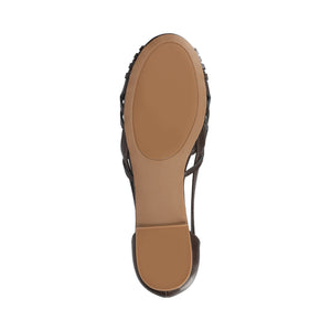 EKKO VEGAN LEATHER FLATS IN WIDE - Brown
