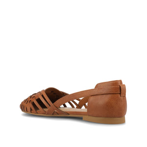 EKKO WOVEN FLATS IN VEGAN LEATHER - Cognac PU