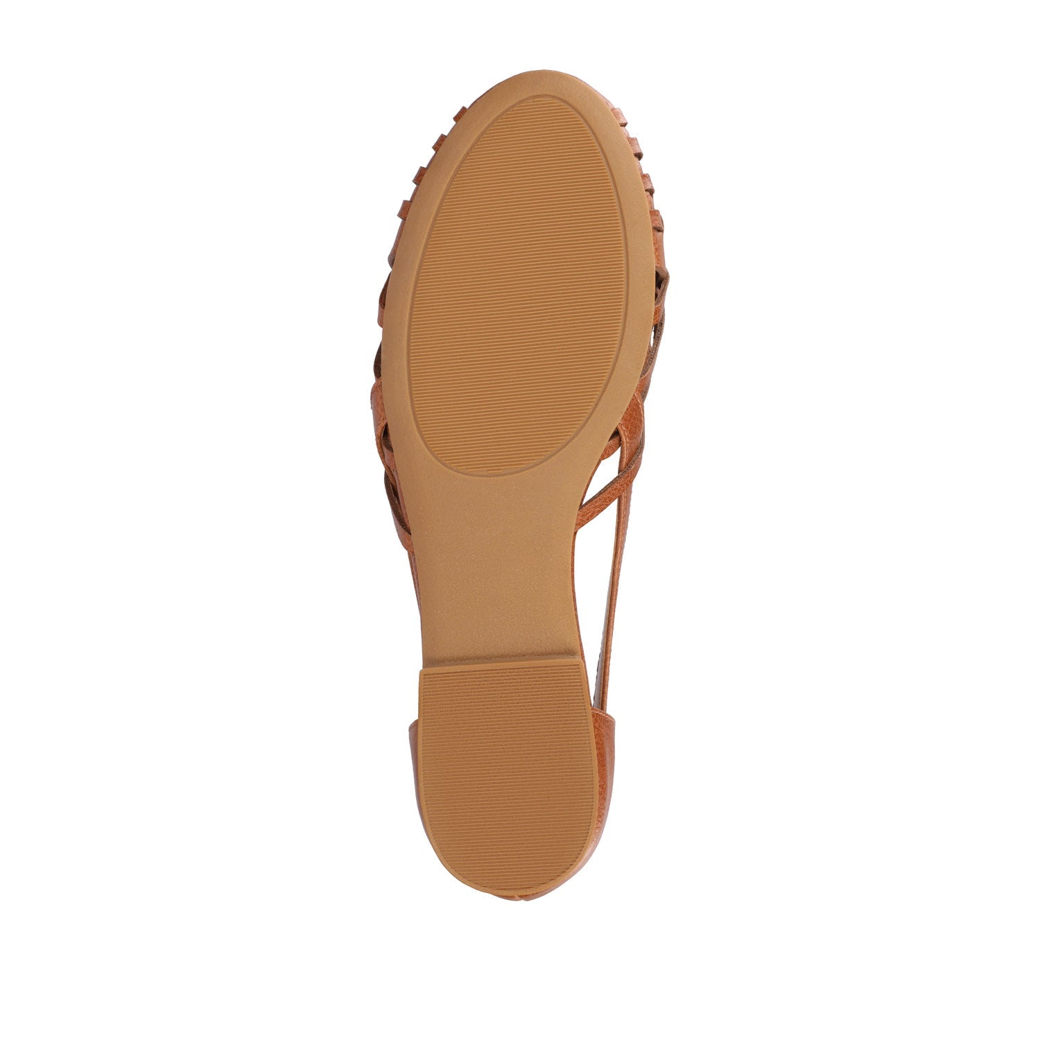 EKKO VEGAN LEATHER FLATS IN WIDE - Cognac
