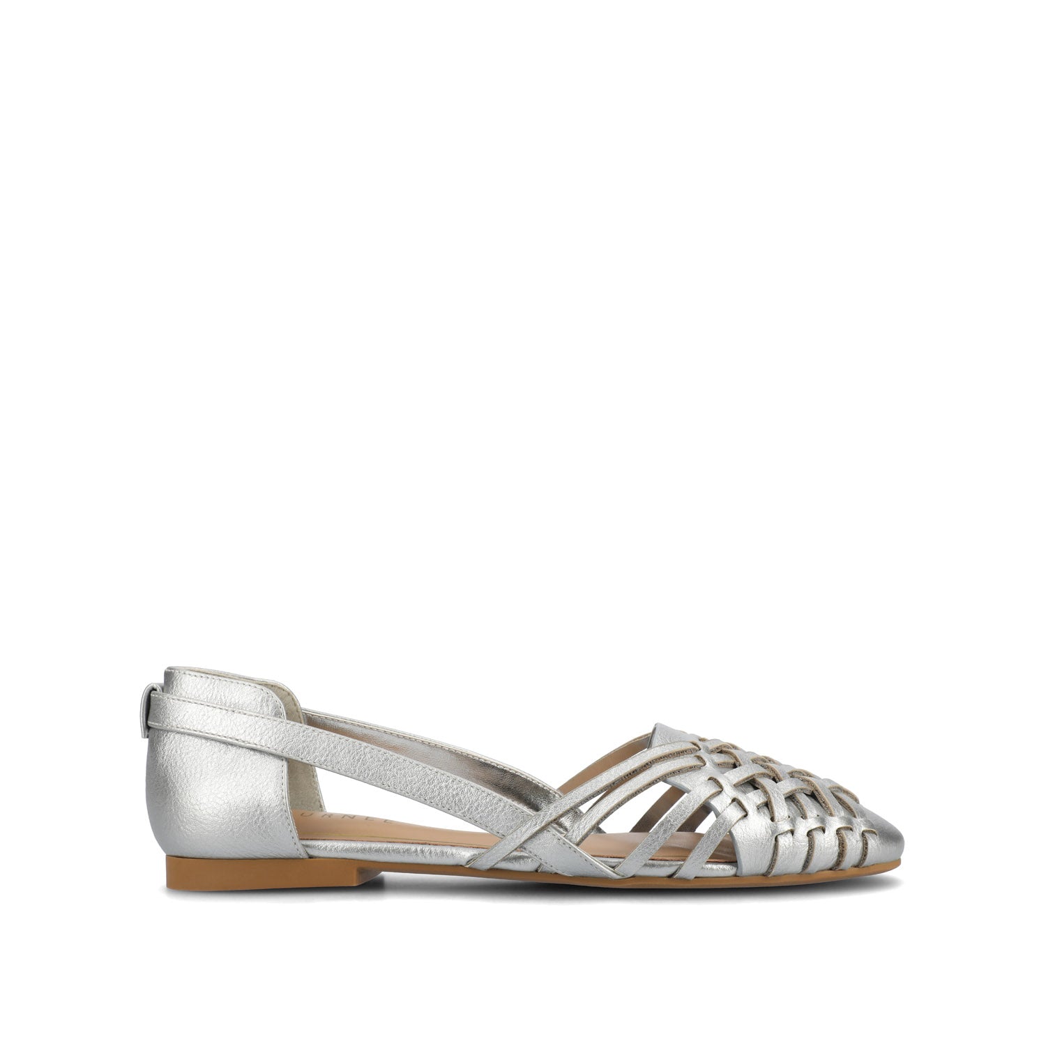 EKKO WOVEN FLATS IN METALLIC - Silver PU