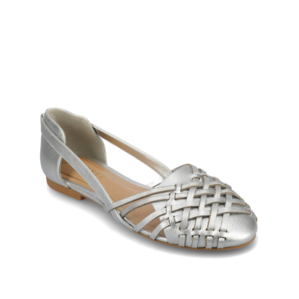 EKKO WOVEN FLATS IN FAUX LEATHER