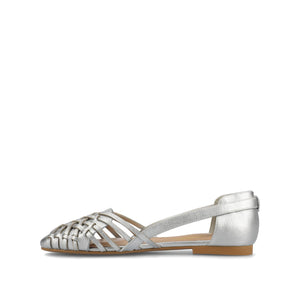 EKKO WOVEN FLATS IN METALLIC - Silver PU