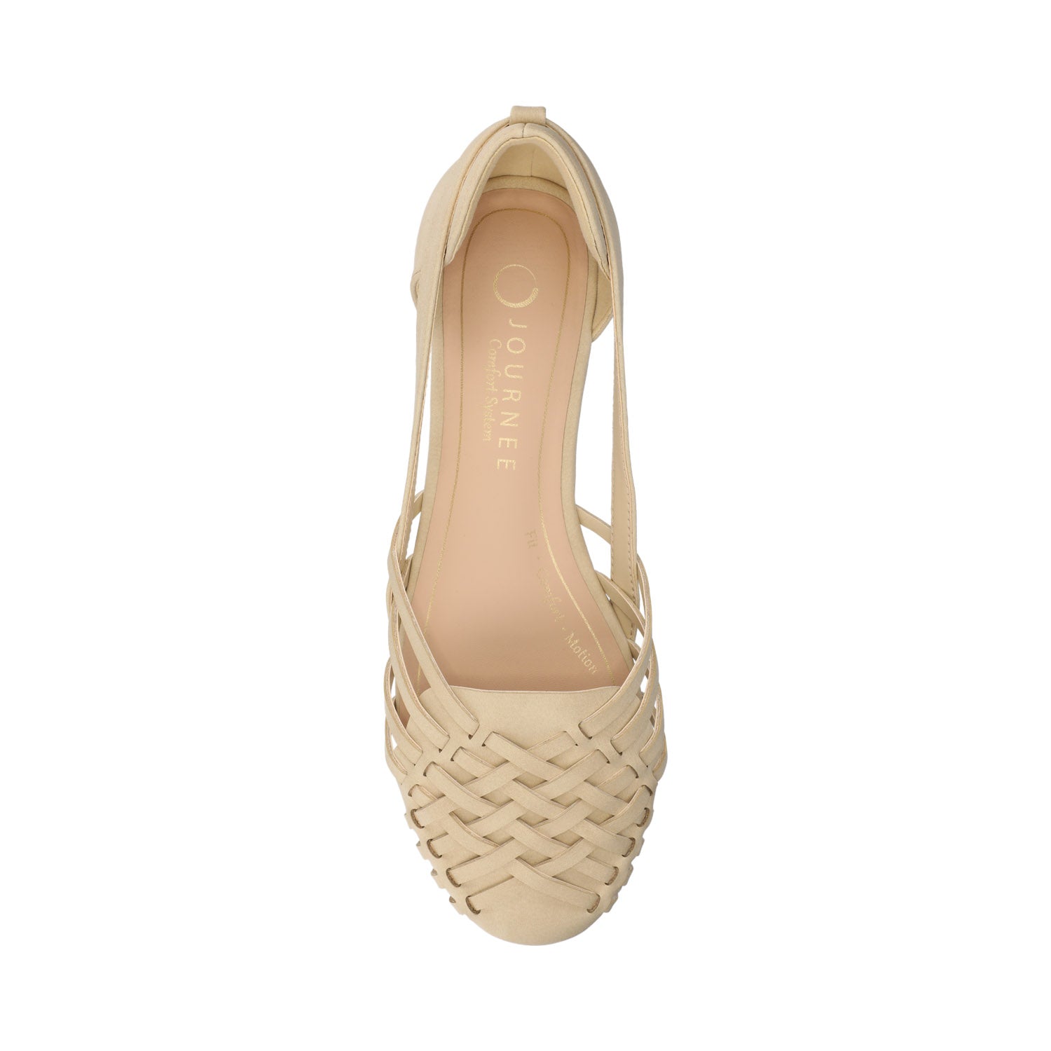 EKKO WOVEN FLATS IN VEGAN LEATHER - Sand Nubuck