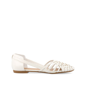 EKKO VEGAN LEATHER FLATS IN WIDE - White