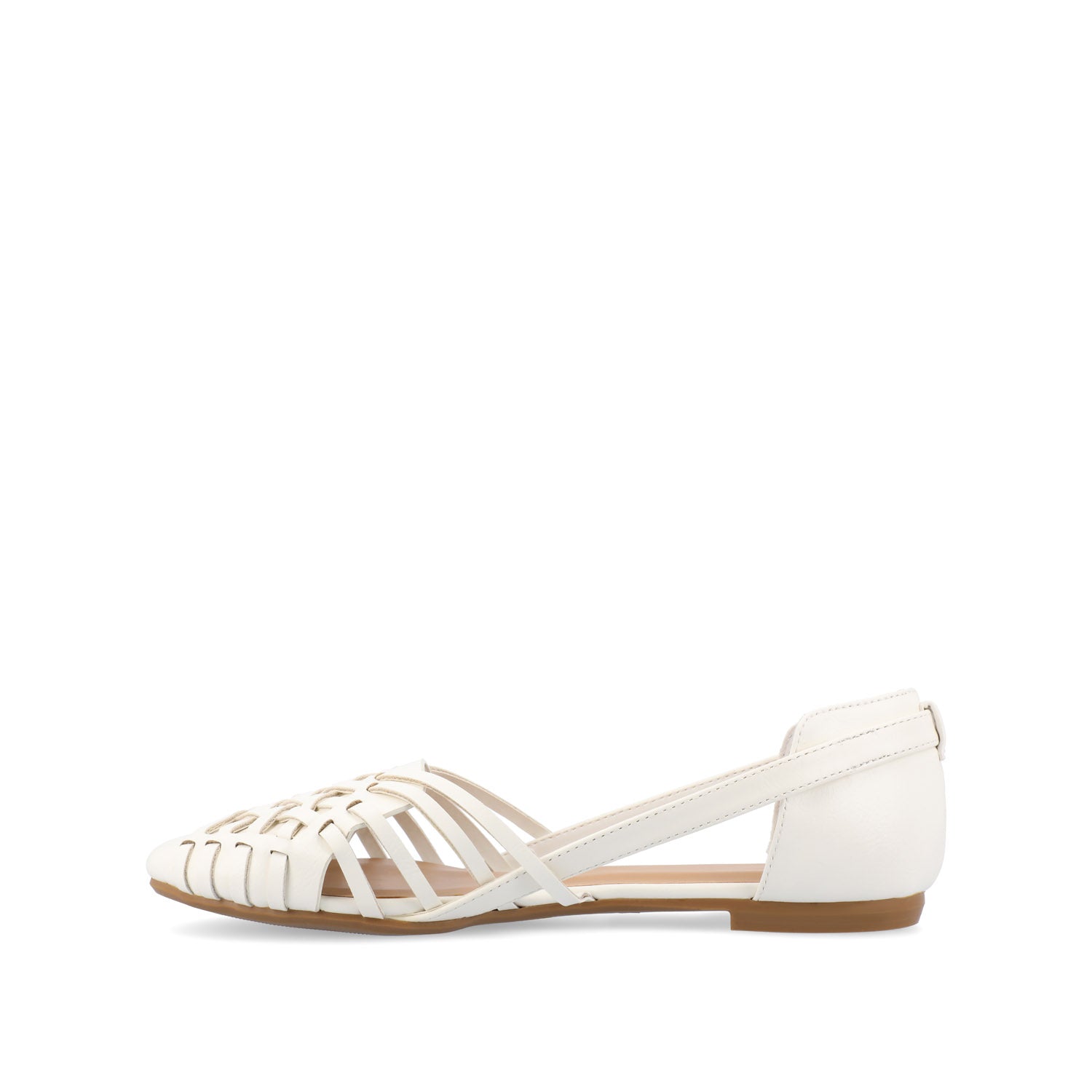 EKKO VEGAN LEATHER FLATS IN WIDE - White