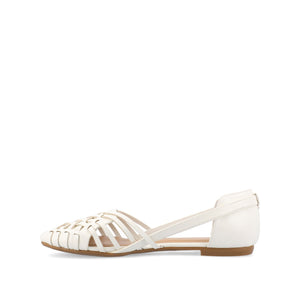 EKKO WOVEN FLATS IN VEGAN LEATHER - White PU