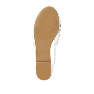 EKKO VEGAN LEATHER FLATS IN WIDE - White