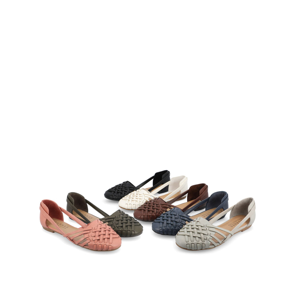 EKKO WOVEN FLATS IN FAUX LEATHER