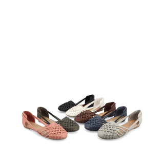 EKKO WOVEN FLATS IN FAUX LEATHER