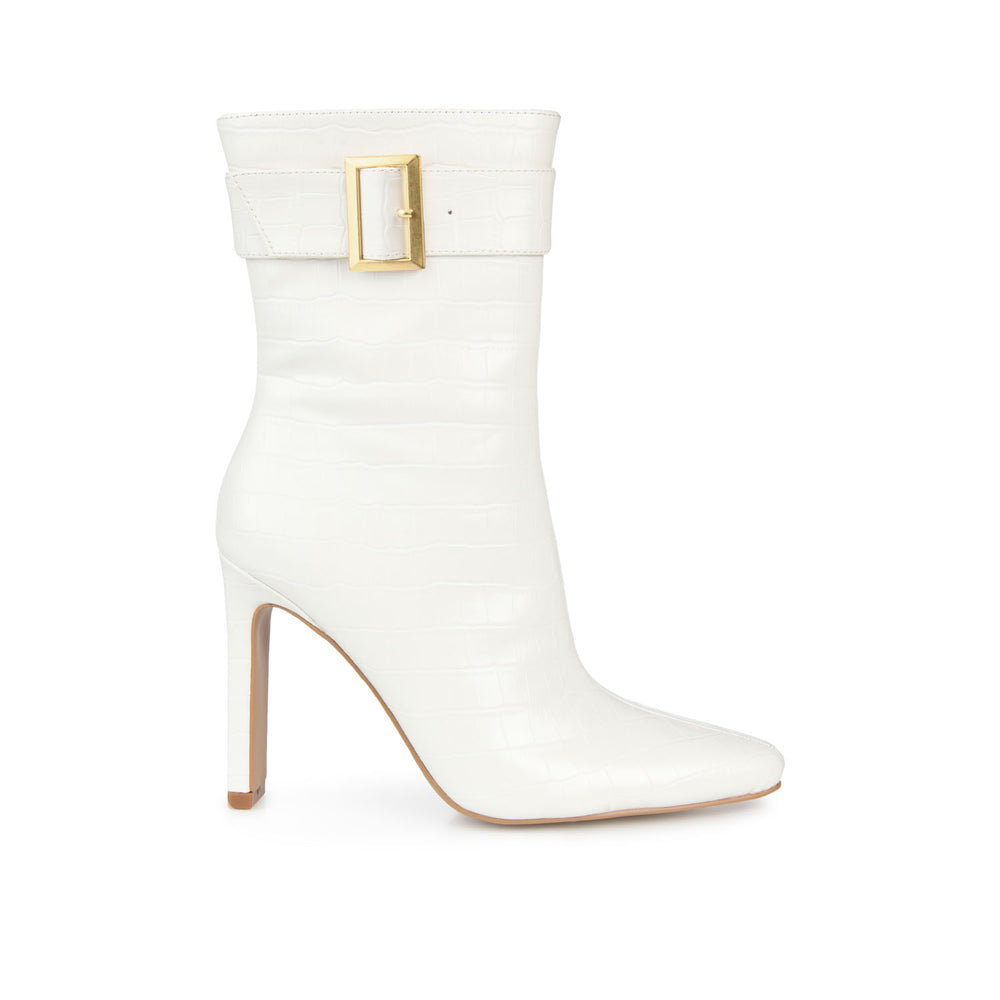 ELANIE ZIP UP BOOTIE IN FAUX CROCO