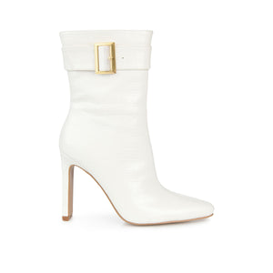 ELANIE ZIP UP BOOTIE IN FAUX CROCO