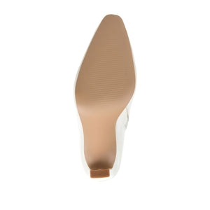 ELANIE ZIP UP BOOTIE IN FAUX CROCO - White