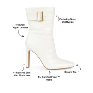 ELANIE ZIP UP BOOTIE IN FAUX CROCO