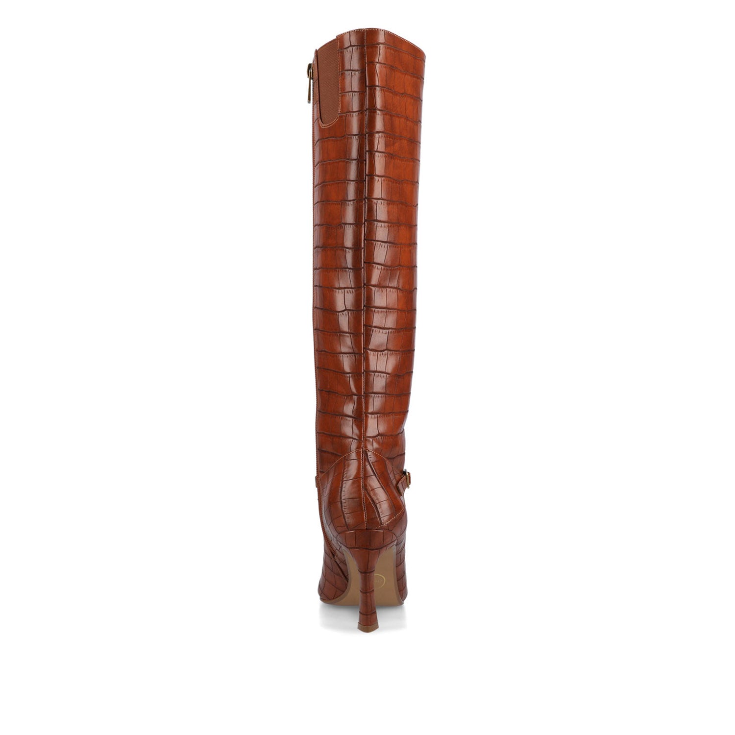ELARA KNEE HIGH DRESS BOOTS-Croco Cognac