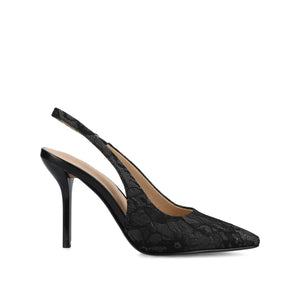 ELENNEY SLINGBACK STILETTO HEELS IN STATEMENT - Black Lace
