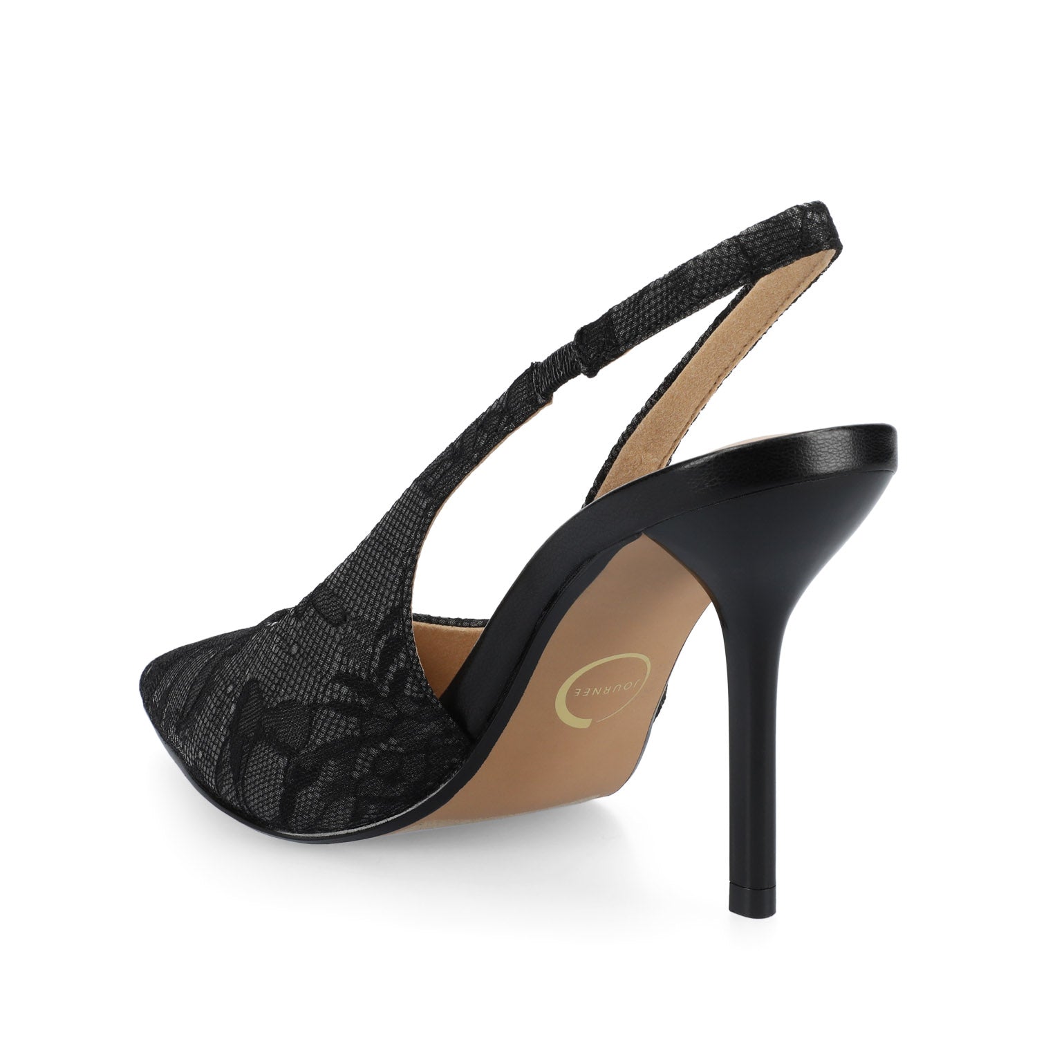 ELENNEY SLINGBACK STILETTO HEELS IN STATEMENT - Black Lace