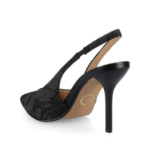 ELENNEY SLINGBACK STILETTO HEELS IN STATEMENT - Black Lace