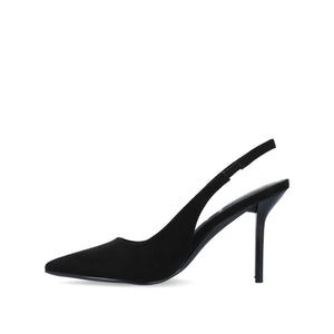 ELENNEY SLINGBACK STILETTO HEELS - Black Faux Suede