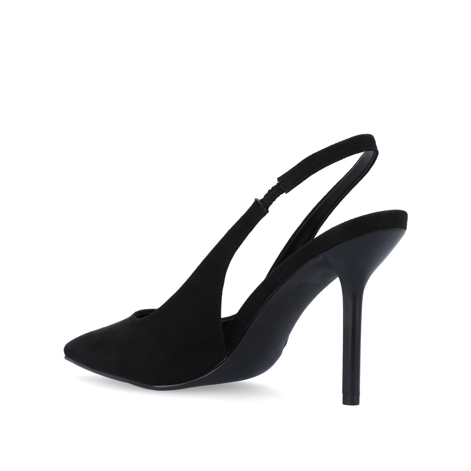 ELENNEY SLINGBACK STILETTO HEELS - Black Faux Suede