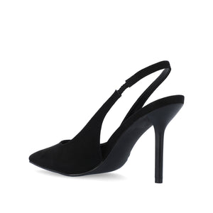 ELENNEY SLINGBACK STILETTO HEELS - Black Faux Suede