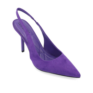 ELENNEY STILETTO HEELS IN WIDE - Purple Faux Suede