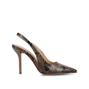 ELENNEY SLINGBACK STILETTO HEELS IN STATEMENT IN WIDE - Brown Snake