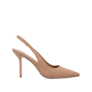 ELENNEY SLINGBACK STILETTO HEELS - Tan Faux Suede