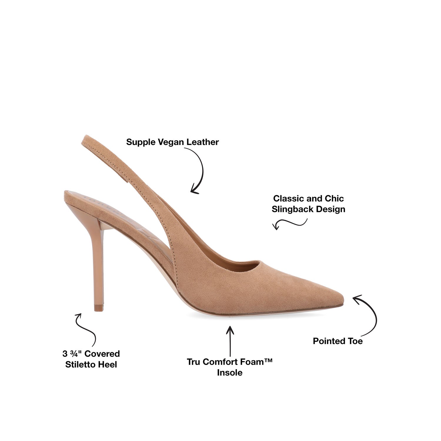 ELENNEY STILETTO HEELS IN WIDE - Tan Faux Suede