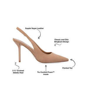 ELENNEY STILETTO HEELS IN WIDE - Tan Faux Suede