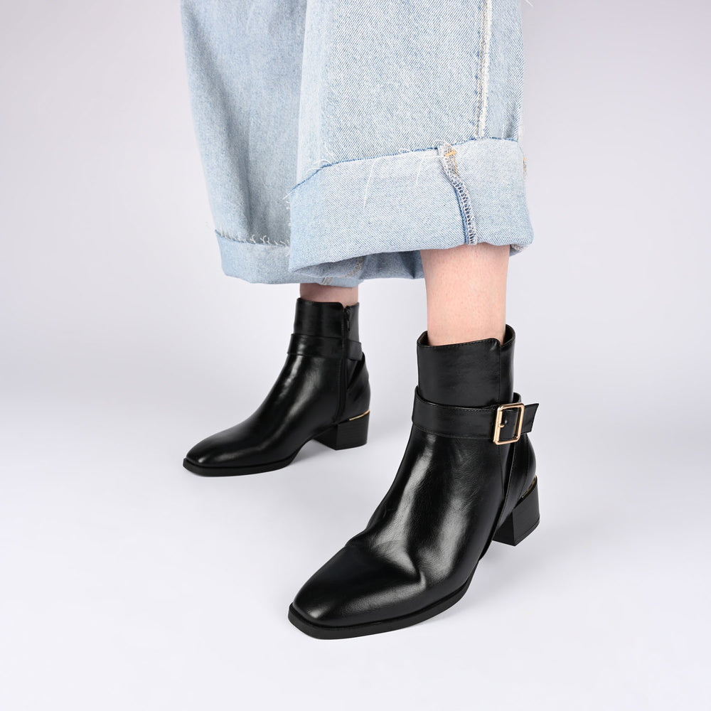 ELLEY SQUARE TOE BOOTIES IN FAUX LEATHER