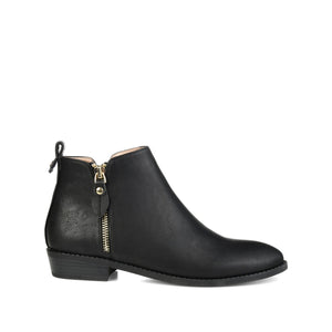 ELLIS ZIP UP VEGAN LEATHER BOOTIES IN WIDE - Black
