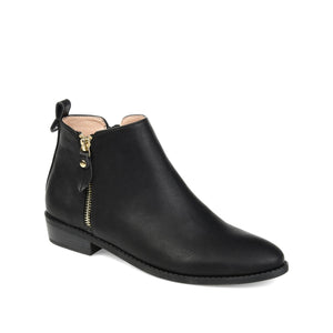 ELLIS ZIP UP VEGAN LEATHER BOOTIES IN WIDE - Black