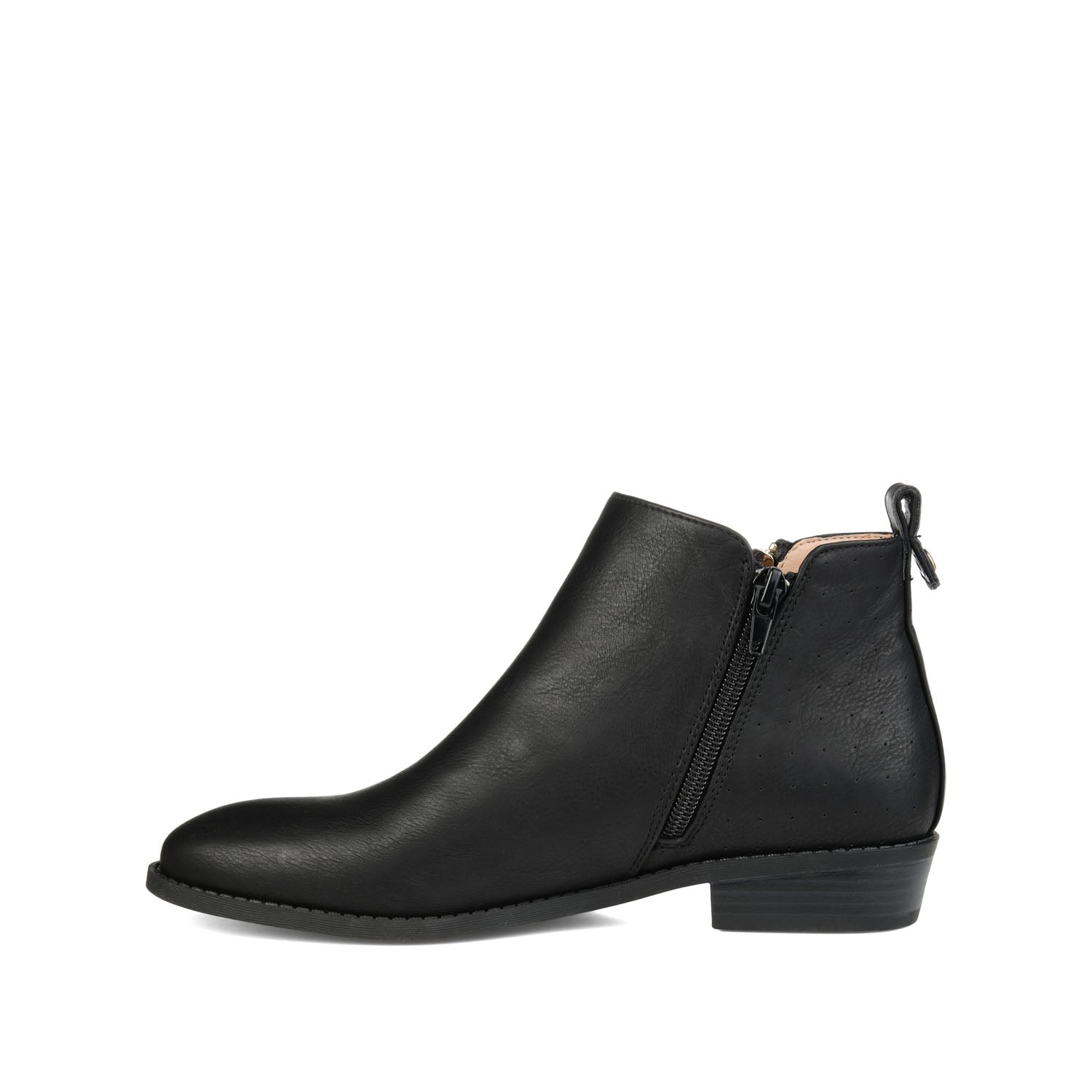 ELLIS ZIP UP BOOTIE IN VEGAN LEATHER - Black