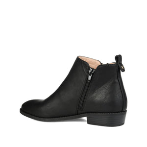 ELLIS ZIP UP VEGAN LEATHER BOOTIES IN WIDE - Black
