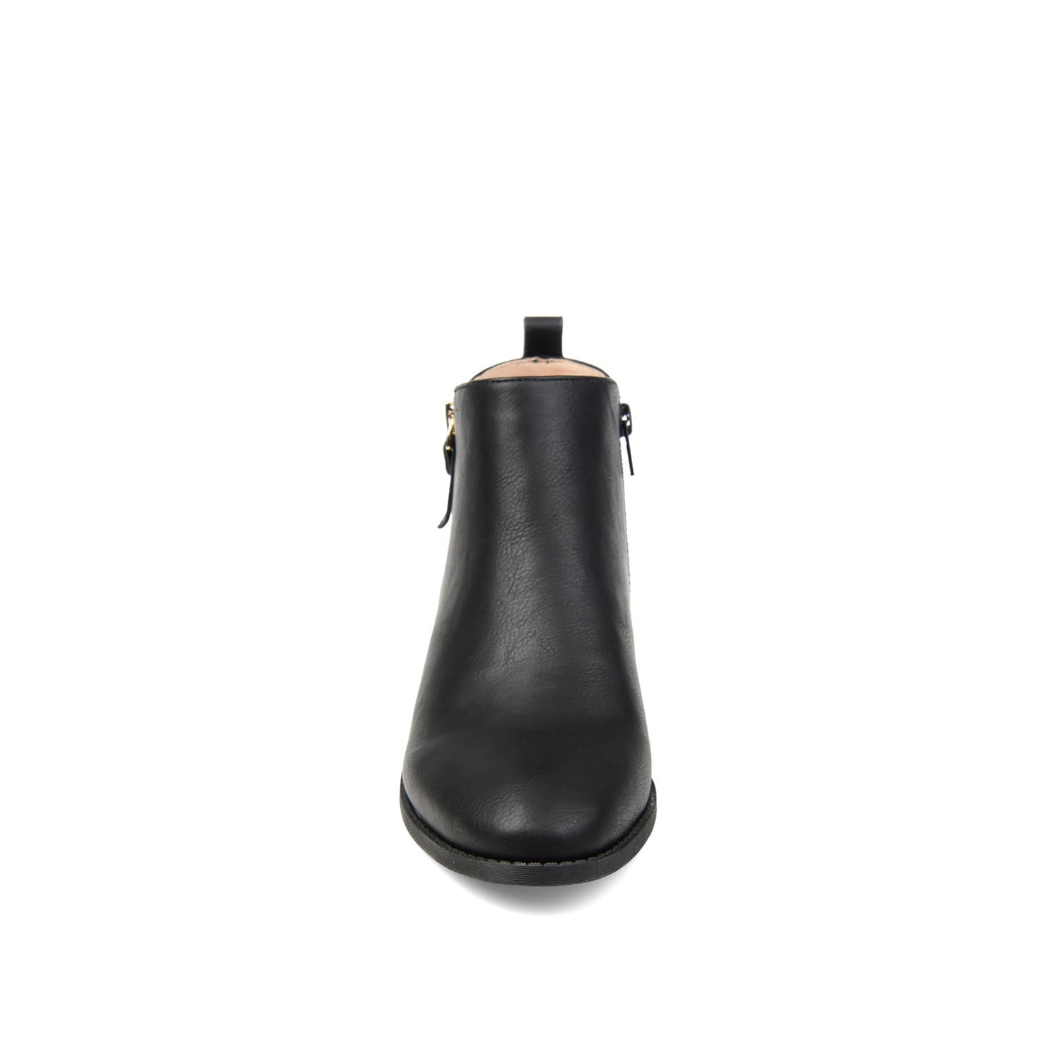 ELLIS ZIP UP VEGAN LEATHER BOOTIES IN WIDE - Black