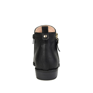 ELLIS ZIP UP BOOTIE IN VEGAN LEATHER - Black
