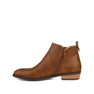 ELLIS ZIP UP VEGAN LEATHER BOOTIES IN WIDE - Brown