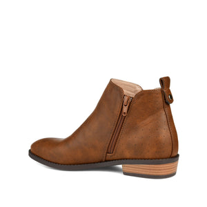 ELLIS ZIP UP VEGAN LEATHER BOOTIES IN WIDE - Brown