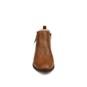 ELLIS ZIP UP VEGAN LEATHER BOOTIES IN WIDE - Brown