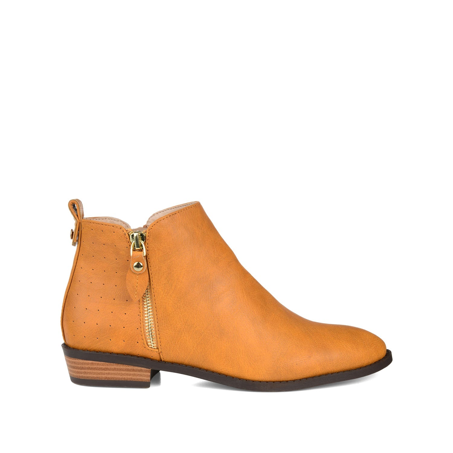 ELLIS ZIP UP BOOTIE IN VEGAN LEATHER - Mustard