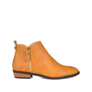 ELLIS ZIP UP BOOTIE IN VEGAN LEATHER - Mustard